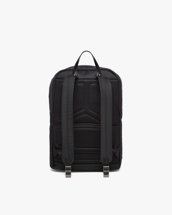 Black Re-Nylon and Saffiano leather backpack - Image 4
