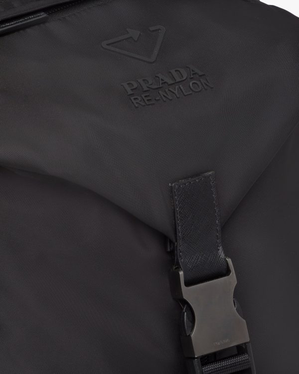 Black Re-Nylon and Saffiano leather backpack - Image 6
