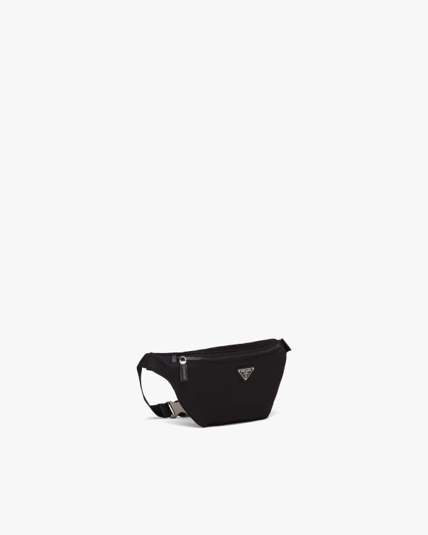 Black Re-Nylon and Saffiano leather belt bag - Image 3