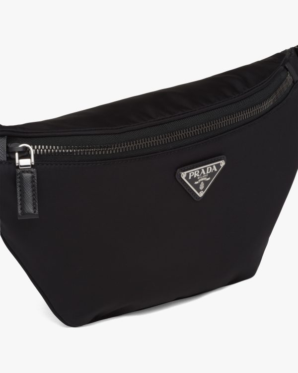 Black Re-Nylon and Saffiano leather belt bag - Image 6
