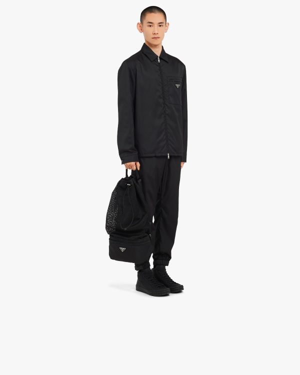 Black Re-Nylon and Saffiano leather belt bag - Image 2