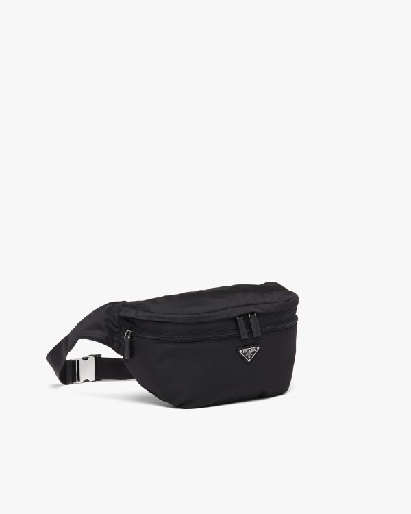 Black Re-Nylon and Saffiano leather belt bag - Image 3