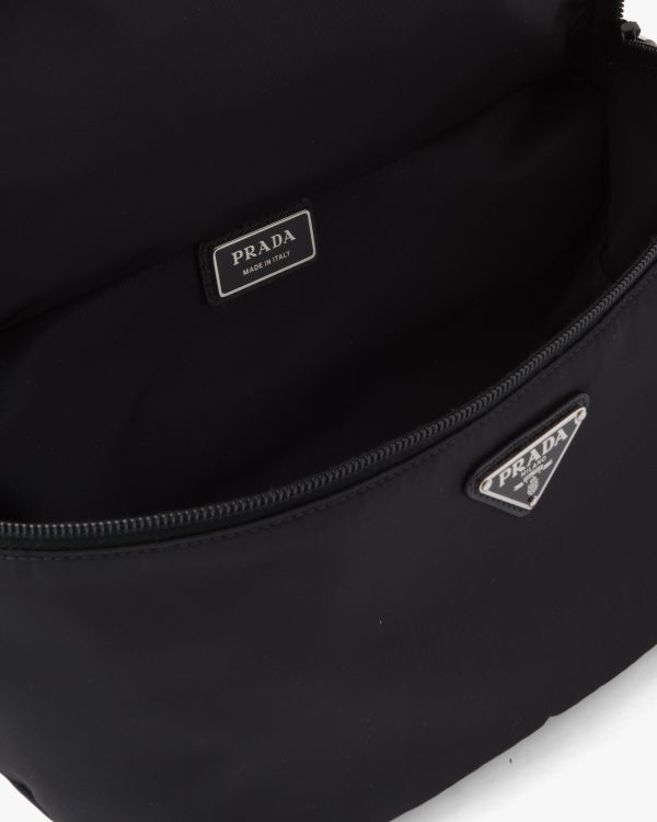 Black Re-Nylon and Saffiano leather belt bag - Image 5