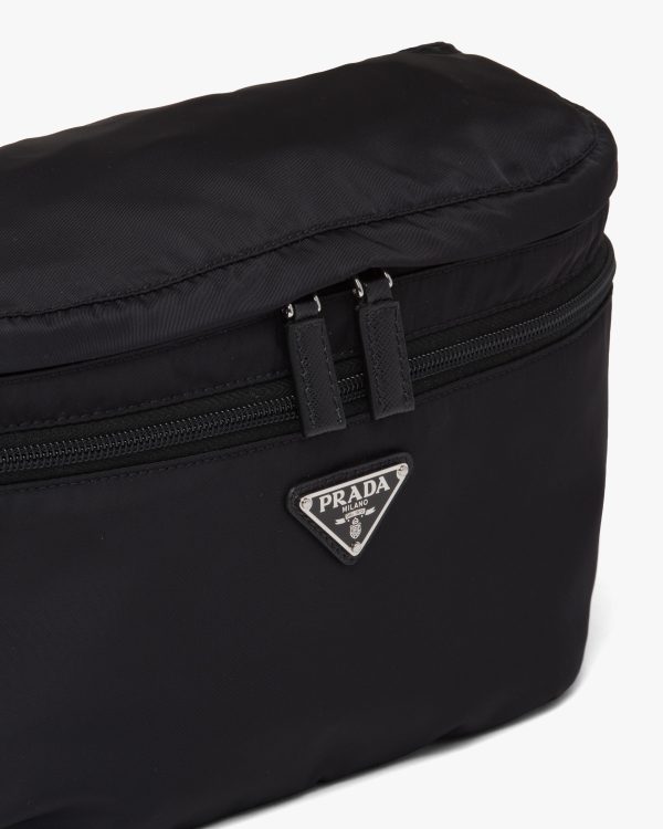 Black Re-Nylon and Saffiano leather belt bag - Image 6