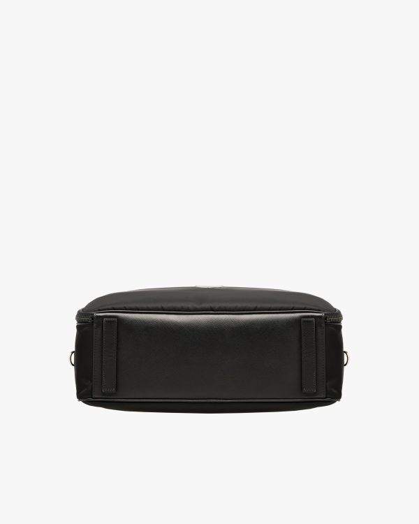 Black Re-Nylon and Saffiano leather briefcase - Image 7