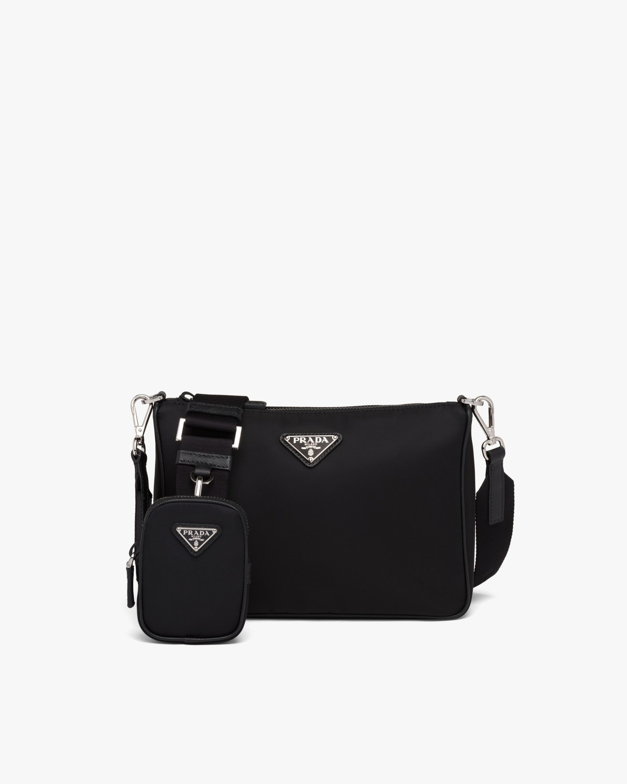 Black Re-Nylon and Saffiano leather shoulder bag - Fake Prada Store