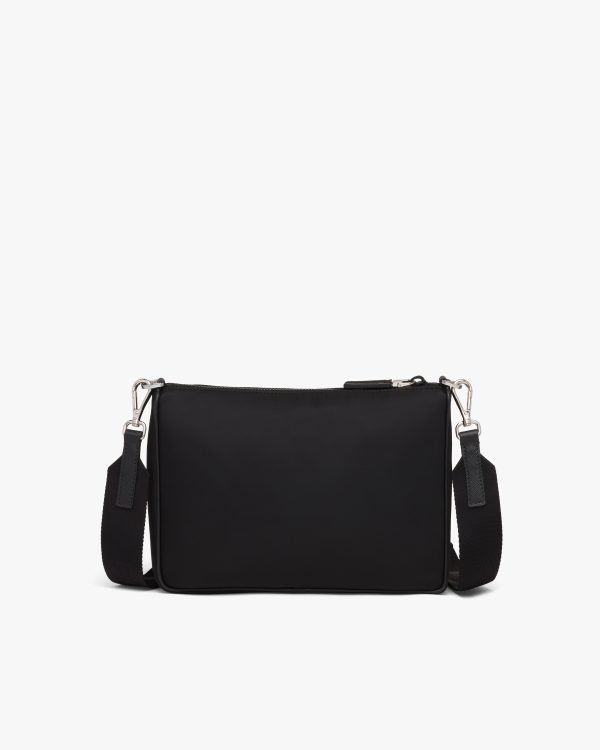 Black Re-Nylon and Saffiano leather shoulder bag - Image 4