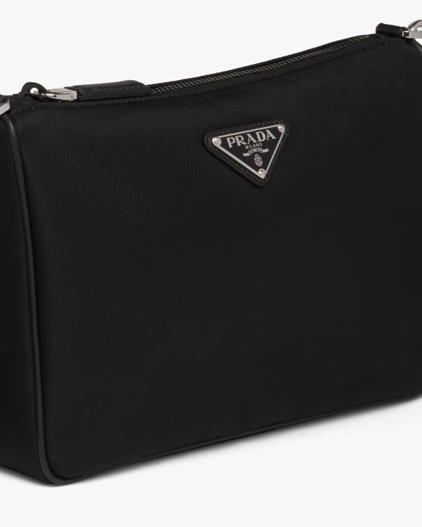 Black Re-Nylon and Saffiano leather shoulder bag - Image 6