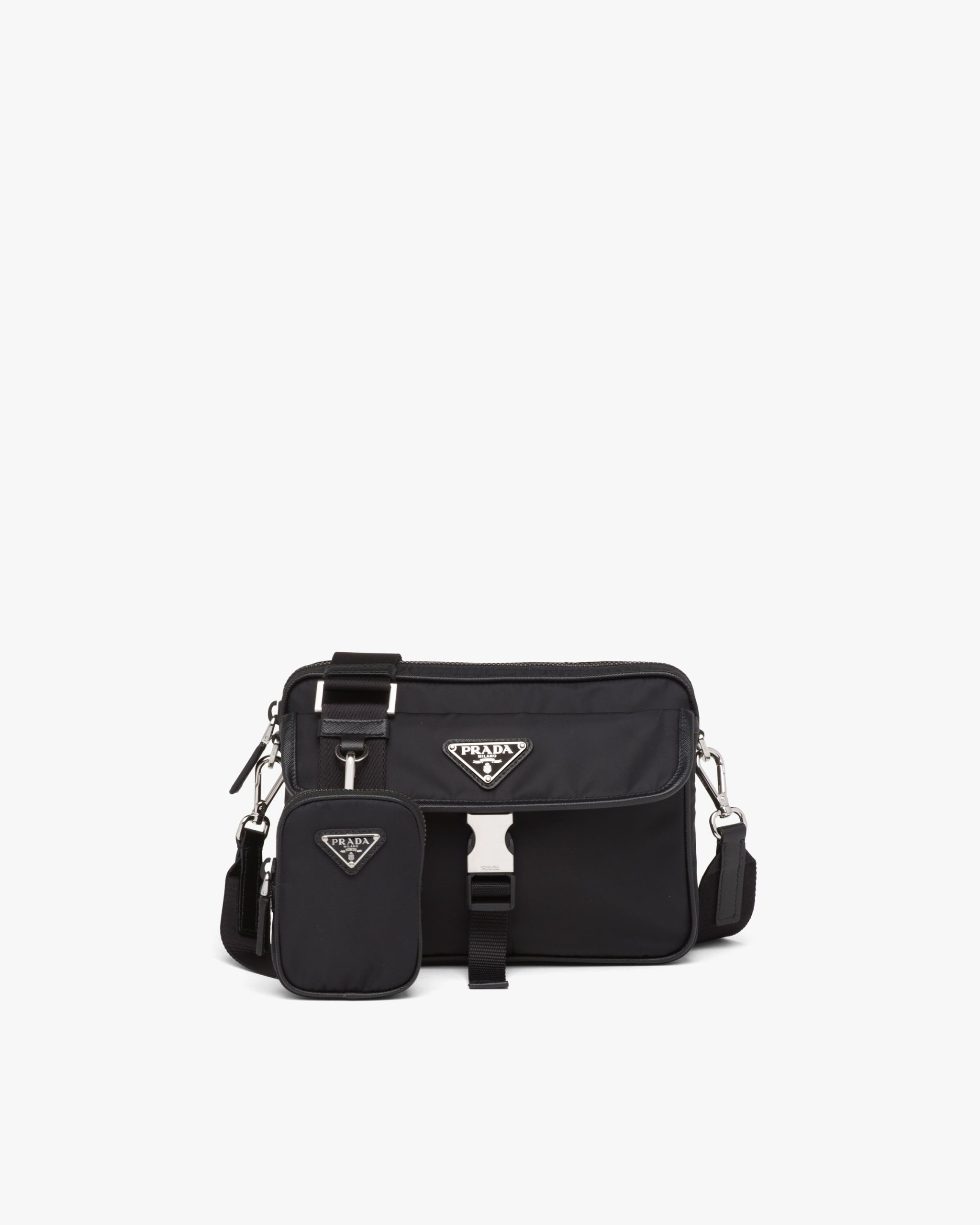 Black Re-Nylon and Saffiano leather shoulder bag - Fake Prada Store