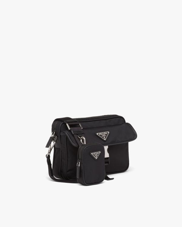 Black Re-Nylon and Saffiano leather shoulder bag - Image 3
