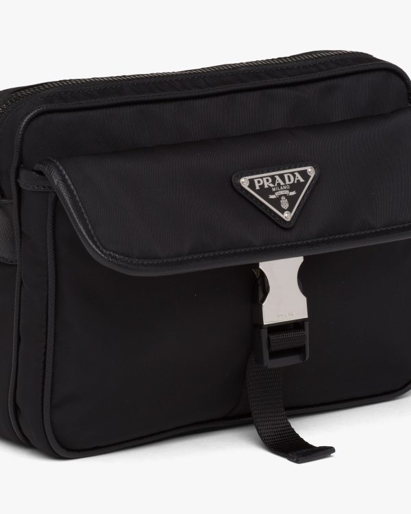 Black Re-Nylon and Saffiano leather shoulder bag - Image 6