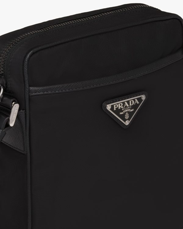 Black Re-Nylon and Saffiano leather shoulder bag - Image 6