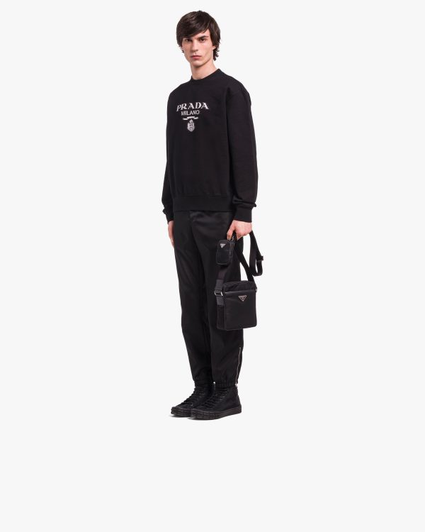 Black Re-Nylon and Saffiano leather shoulder bag - Image 7