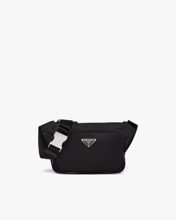 Black Re-Nylon and Saffiano leather shoulder bag