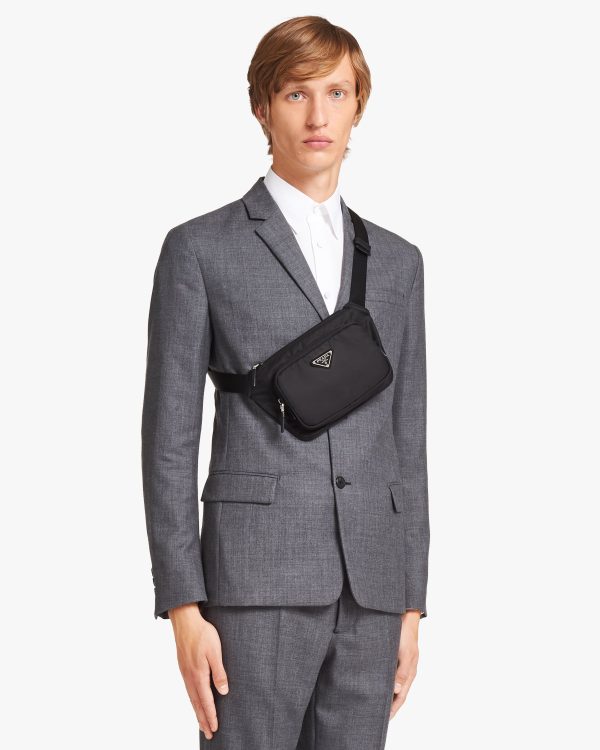 Black Re-Nylon and Saffiano leather shoulder bag - Image 2