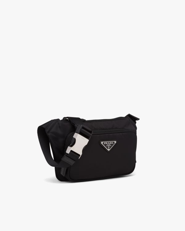 Black Re-Nylon and Saffiano leather shoulder bag - Image 3