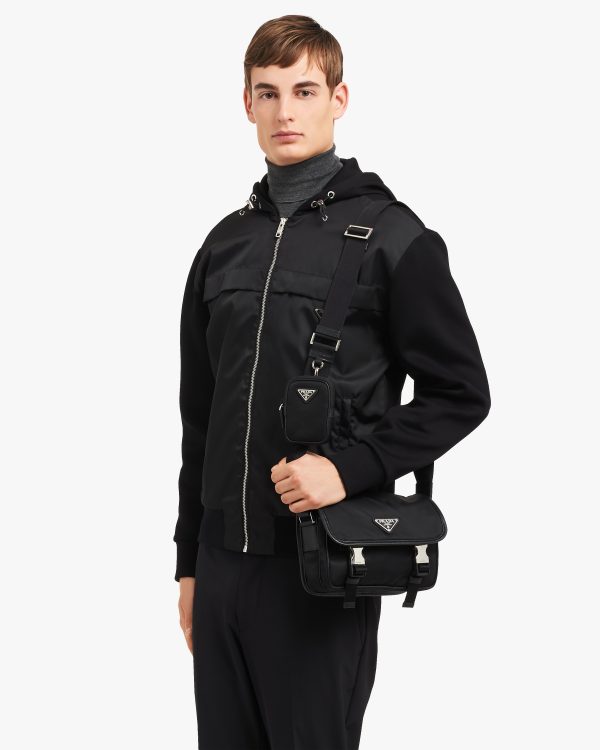Black Re-Nylon and Saffiano leather shoulder bag - Image 2