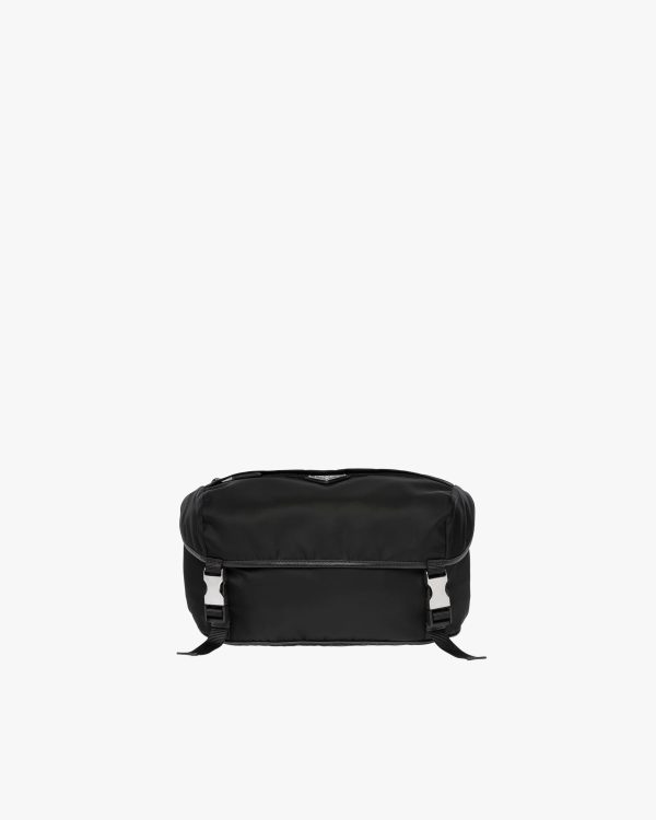 Black Re-Nylon and Saffiano leather shoulder bag