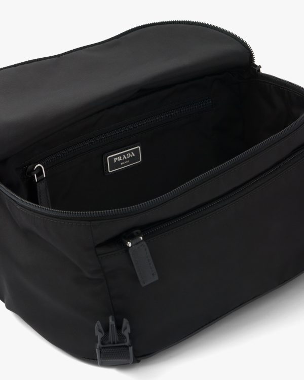 Black Re-Nylon and Saffiano leather shoulder bag - Image 5