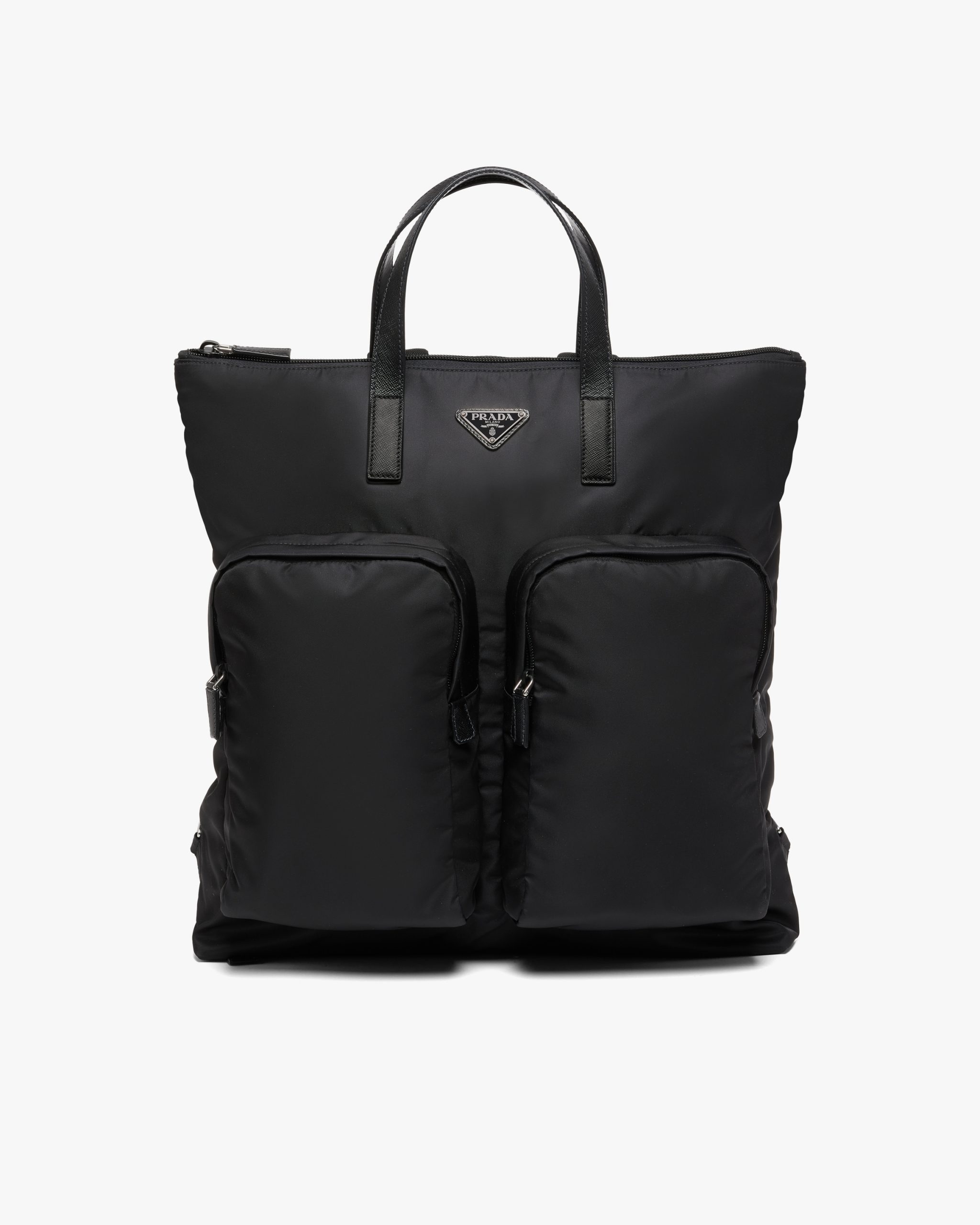 Black Re-Nylon and Saffiano leather tote - Fake Prada Store
