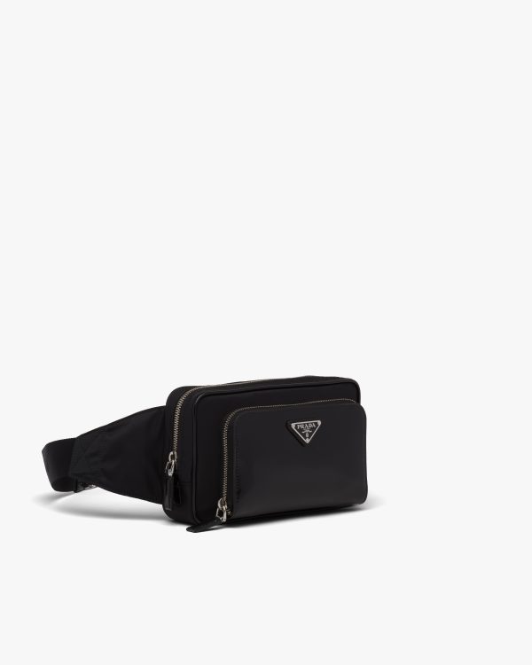 Black Re-Nylon and brushed leather belt bag - Image 3