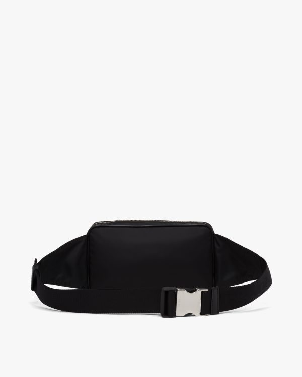 Black Re-Nylon and brushed leather belt bag - Image 4