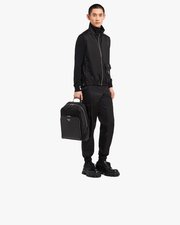Black Re-Nylon and leather backpack - Image 7