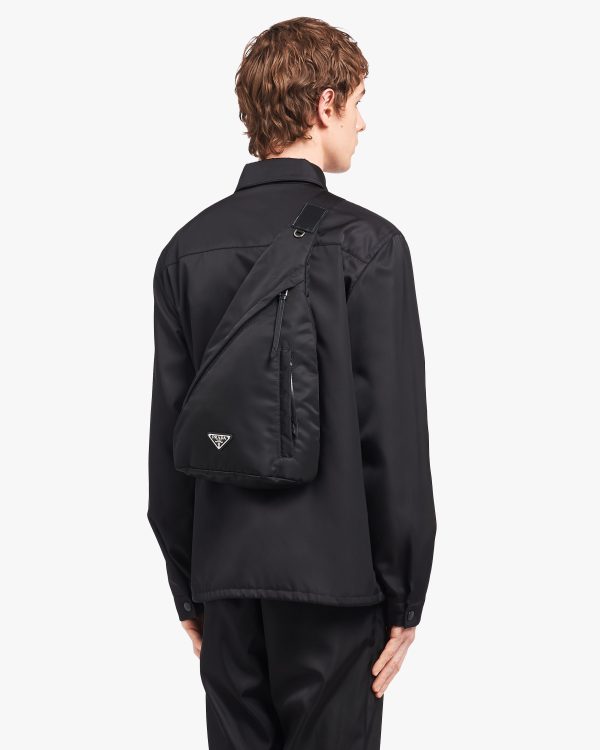 Black Re-Nylon and leather backpack - Image 2