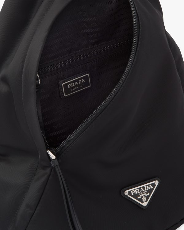 Black Re-Nylon and leather backpack - Image 5