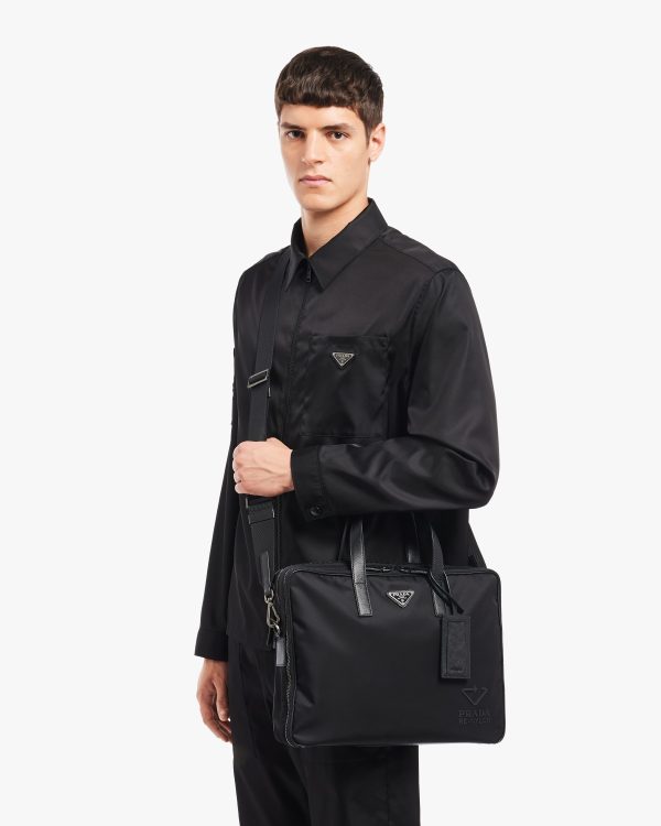 Black Re-Nylon and leather briefcase - Image 2
