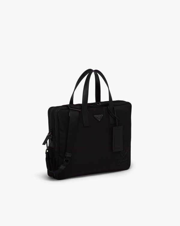 Black Re-Nylon and leather briefcase - Image 3