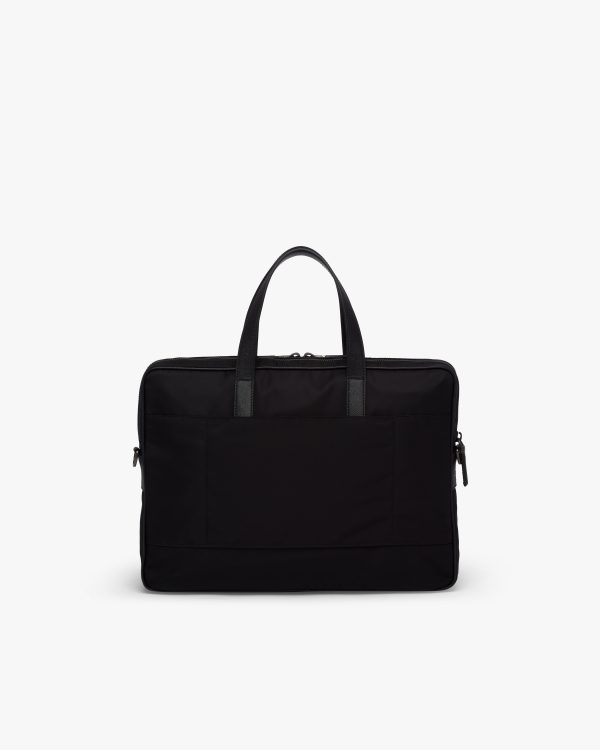 Black Re-Nylon and leather briefcase - Image 4