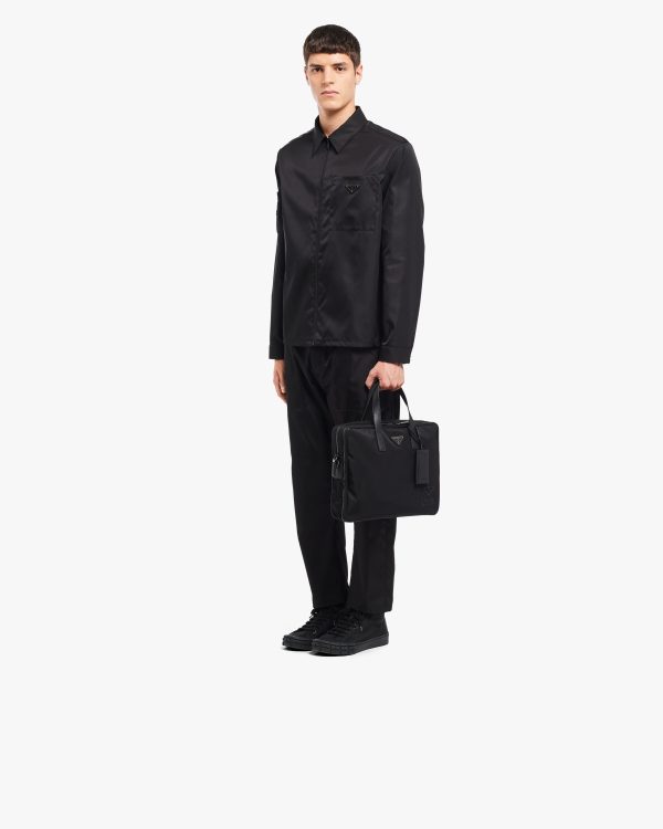 Black Re-Nylon and leather briefcase - Image 7