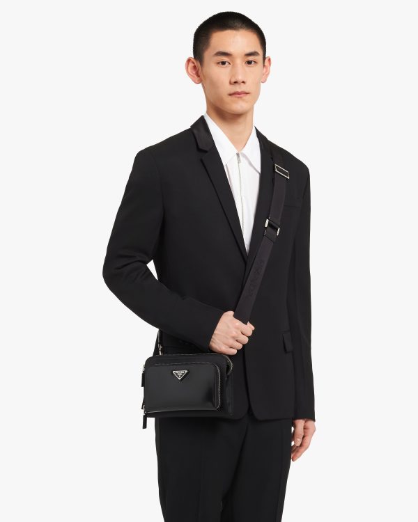 Black Re-Nylon and leather shoulder bag - Image 2