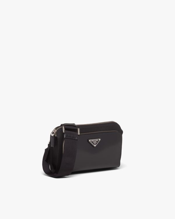 Black Re-Nylon and leather shoulder bag - Image 3
