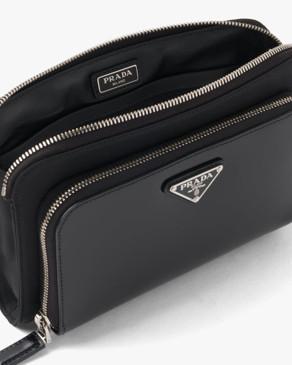 Black Re-Nylon and leather shoulder bag - Image 5