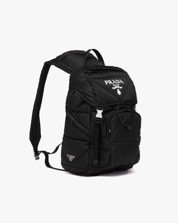 Black Re-Nylon padded backpack with hood - Image 3