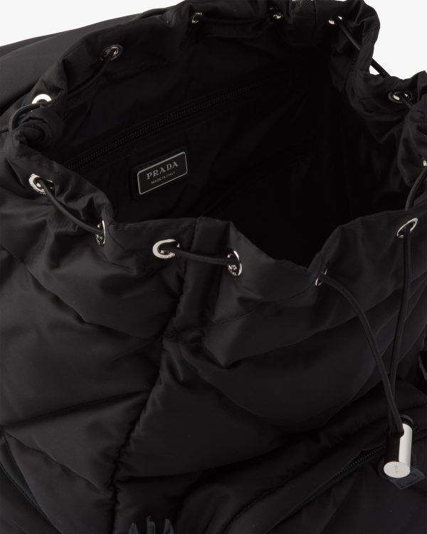 Black Re-Nylon padded backpack with hood - Image 5
