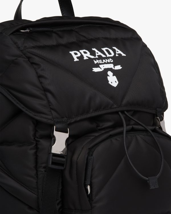 Black Re-Nylon padded backpack with hood - Image 6