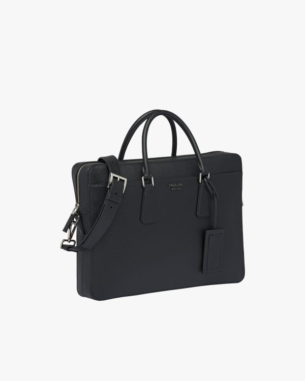 Black Saffiano Leather Briefcase - Image 3
