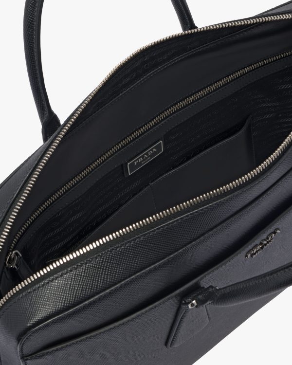 Black Saffiano Leather Briefcase - Image 5