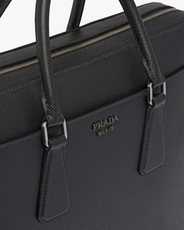 Black Saffiano Leather Briefcase - Image 6