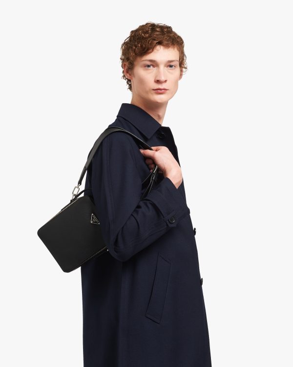 Black Saffiano Leather Prada Brique Bag - Image 2