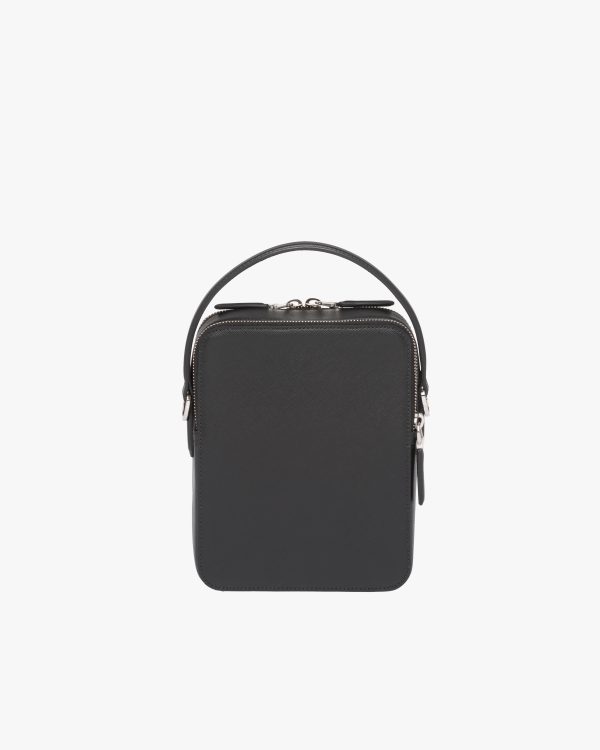 Black Saffiano Leather Prada Brique Bag - Image 4