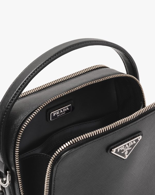 Black Saffiano Leather Prada Brique Bag - Image 5