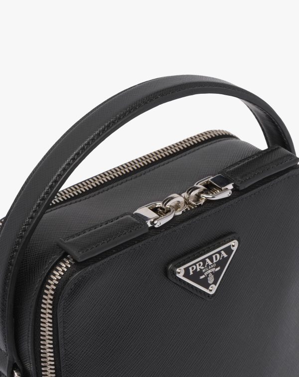 Black Saffiano Leather Prada Brique Bag - Image 6