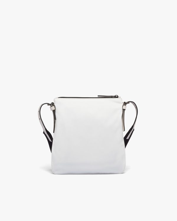Chalk White Re-Nylon and Saffiano leather shoulder bag - Image 4