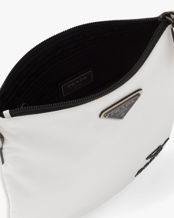 Chalk White Re-Nylon and Saffiano leather shoulder bag - Image 5