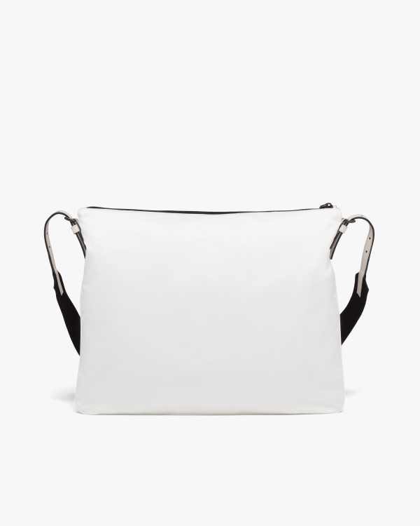 Chalk White Re-Nylon and Saffiano leather shoulder bag - Image 4