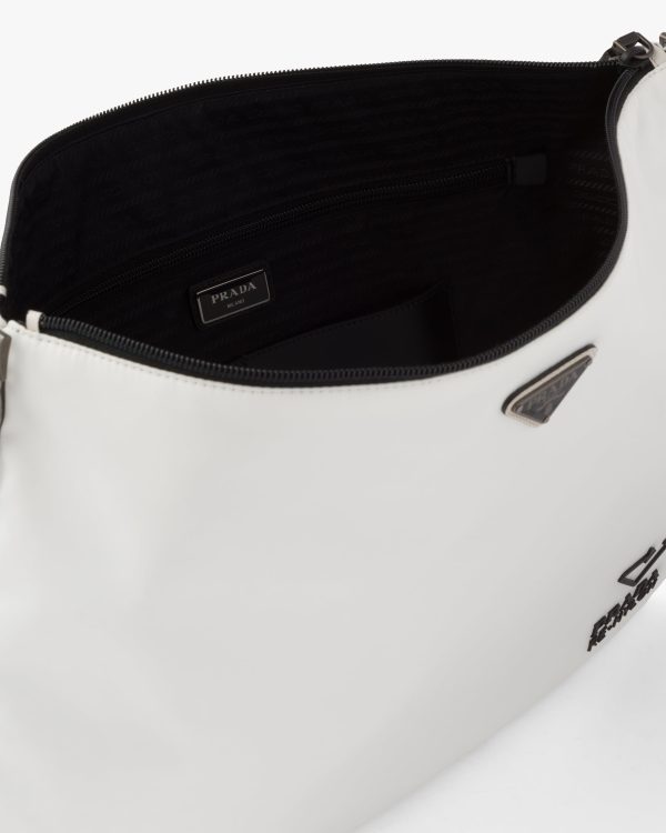 Chalk White Re-Nylon and Saffiano leather shoulder bag - Image 5
